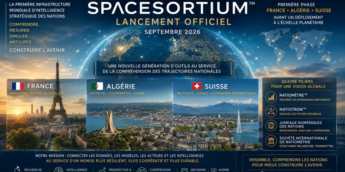 COMMUNIQUÉ DE PRESSE. SPACESORTIUM annonce son lancement officiel en France, en Algérie et en Suisse.