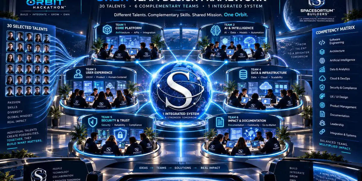 SPACESORTIUM ORBIT HACKATHON™. ORBIT TEAM DESIGN FRAMEWORK. Référentiel de constitution des équipes.
